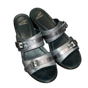 Dansko Jessie Pewter Wedge Sandals SIze  42 / 11.5